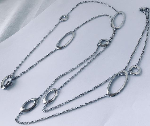 long .925 sterling silver necklace 1 metre 20.5cm in length